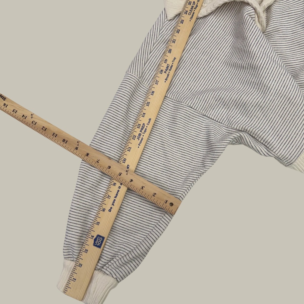 By Together Striped Collared Sweatshirt Cropped V-Neck Size M Coastal Pullover - Picture 15 of 15